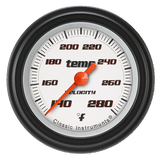 Classic Instruments Velocity White 2 1/8" Full Sweep Water Temperature Gauge - VS126WBLF-02