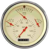 Classic Instruments Tetra Series, Tan Combination Gauge - TE40TSLF
