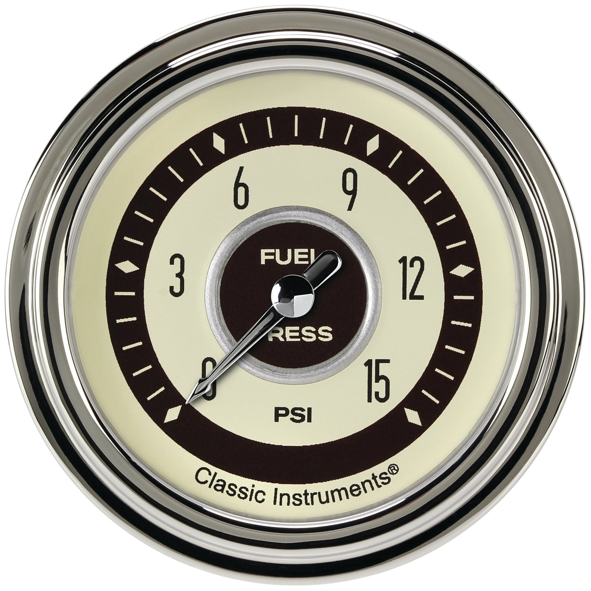 Classic Instruments Nostalgia VT 2-5/8" Fuel Pressure Gauge (15 PSI) - NT345SLC