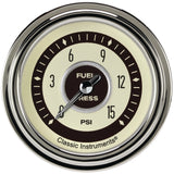 Classic Instruments Nostalgia VT 2-5/8" Fuel Pressure Gauge (15 PSI) - NT345SLC
