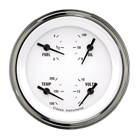 Classic Instruments WHITE HOT 3IN QUAD 0-90 - WH79SLC