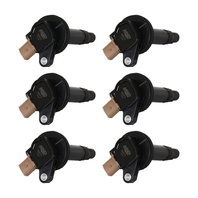 MSD Ignition Coil - Ford EcoBoost - 3.5L V6 - 3-Pin Connector - Black - 6-Pack - 825763