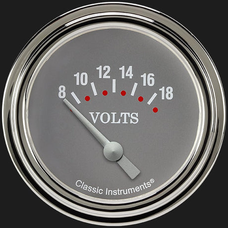 Classic Instruments Silver Gray 2 5/8" Volt Gauge - SG230SLF