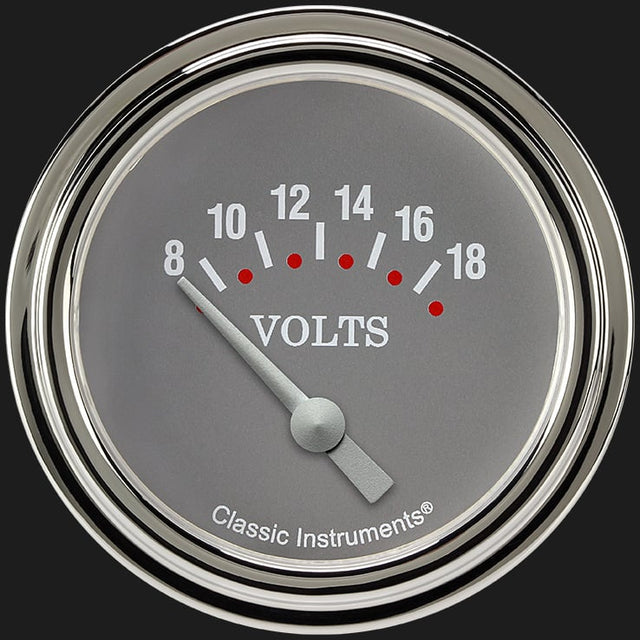 Classic Instruments Silver Gray 2 5/8" Volt Gauge - SG230SLF