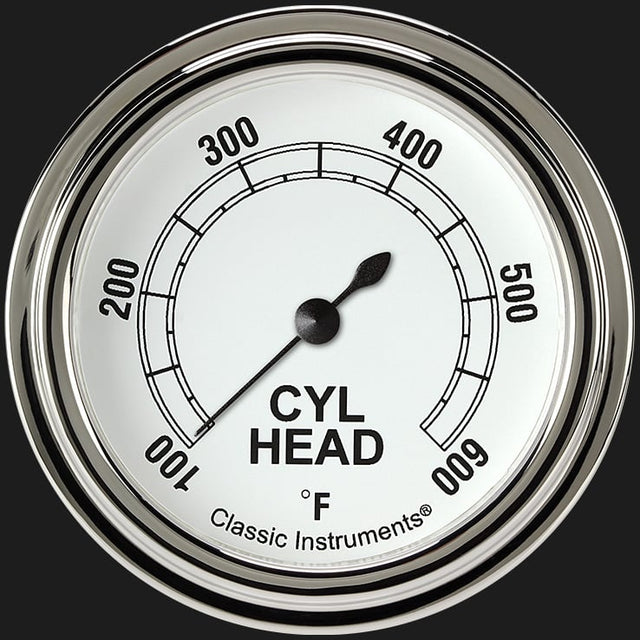 Classic Instruments Classic White 2 5/8" Cylinder Head Temp. Gauge - CW397SLF