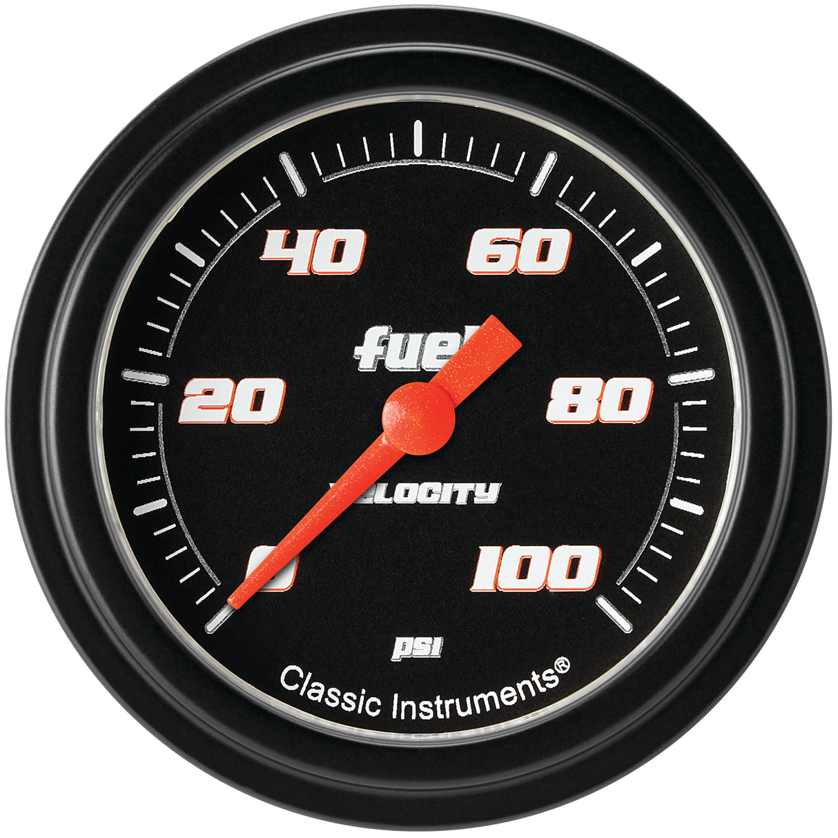 Classic Instruments Velocity Black 2-5/8" Fuel Pressure Gauge (100 PSI) - VS346BBLF