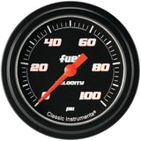 Classic Instruments Velocity Black 2-5/8" Fuel Pressure Gauge (100 PSI) - VS346BBLF