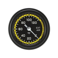 Classic Instruments Autocross Yellow 2-1/8" External Air Tempature Gauge - AX199YBLF