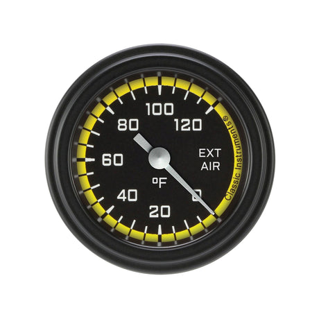 Classic Instruments Autocross Yellow 2 1/8" External Air Temp. Gauge - AX199YBLF