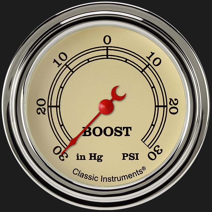 Classic Instruments Vintage 2 5/8" Boost/Vac Gauge - VT341SLF