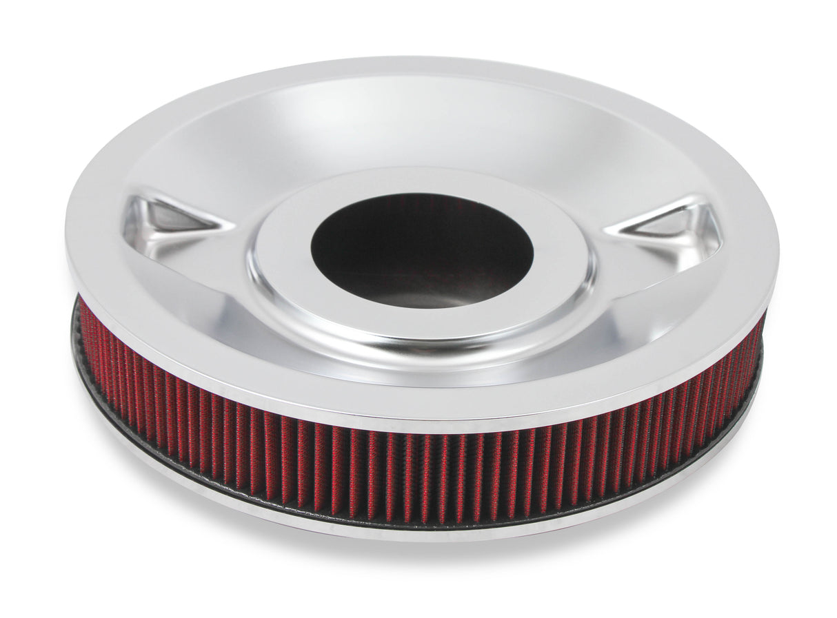 Holley 120-4130 4150 Drop Base Air Cleaner Chrome w/3" Red Washable Gauze Filter