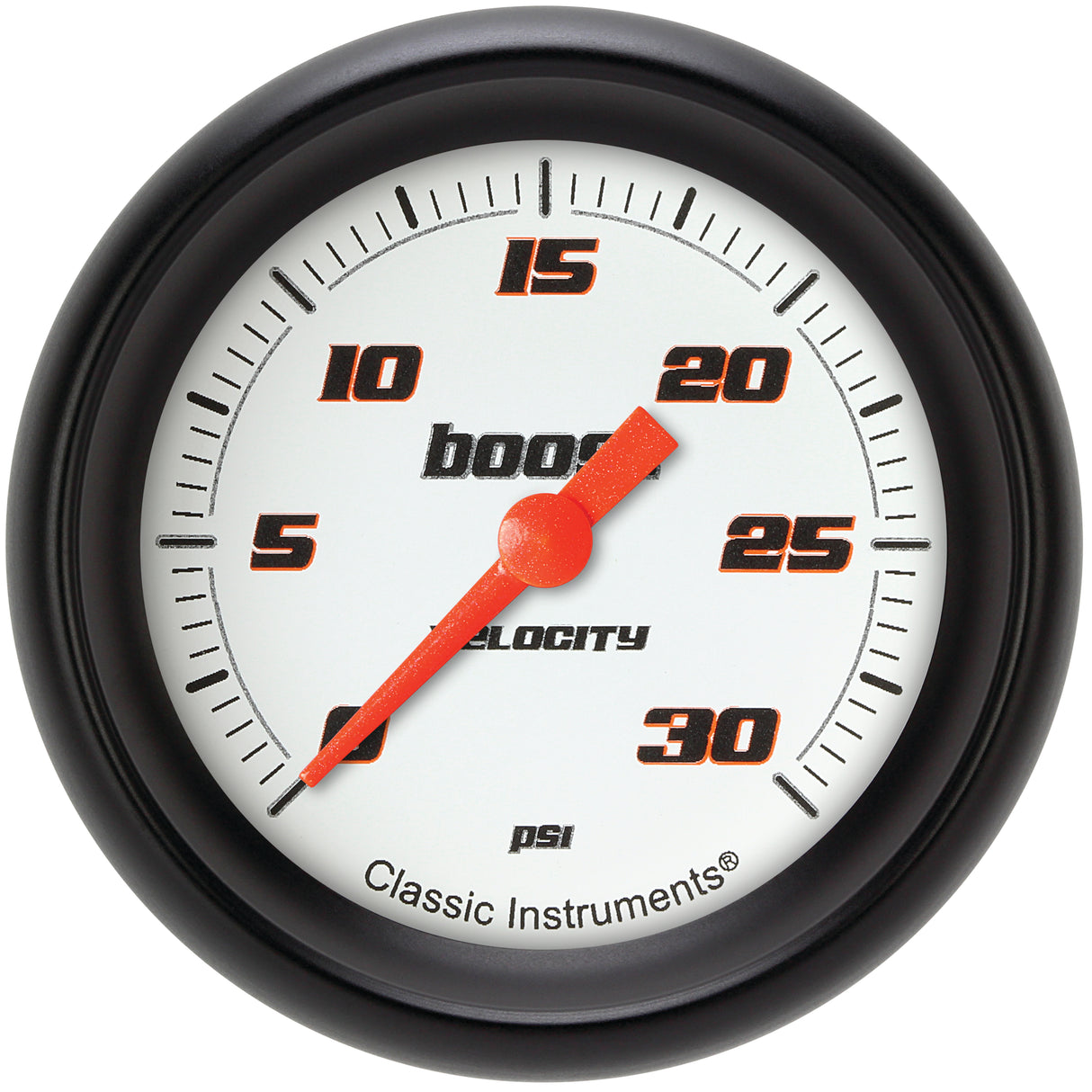 Classic Instruments Velocity White 2-5/8" Boost Gauge (30 PSI) - VS342WBPF
