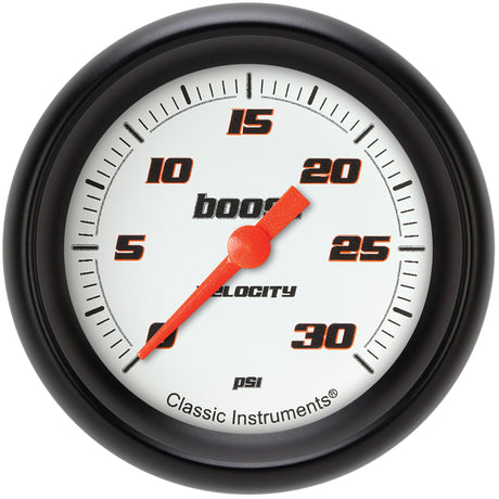 Classic Instruments Velocity White 2-5/8" Boost Gauge (30 PSI) - VS342WBPF