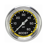 Classic Instruments Autocross Yellow 2-5/8" Boost Gauge (60 PSI) - AX343YAPF
