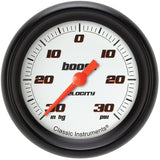 Classic Instruments Velocity White 2-5/8" Boost/Vac Gauge - VS341WBPF