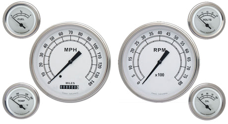 Classic Instruments CLASSIC WHITE 5IN SPEED, 5IN TACH, 2IN FTVO-G - CW51SLC