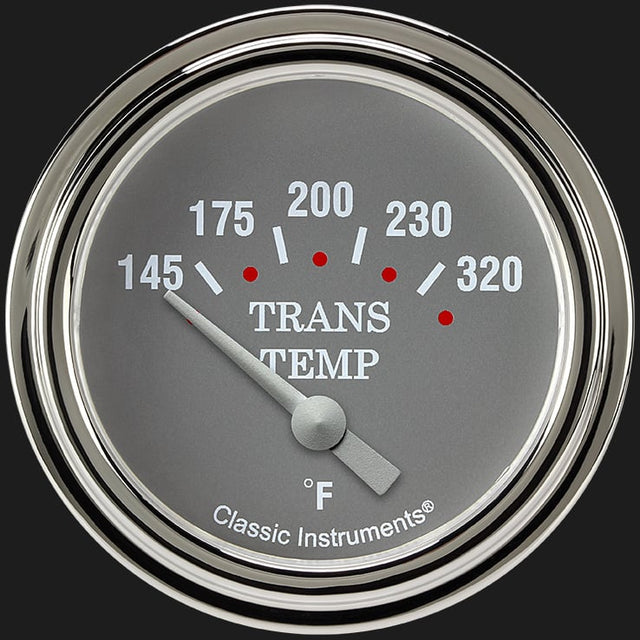 Classic Instruments Silver Gray 2 5/8" Transmission Temperature Gauge - SG227SLF