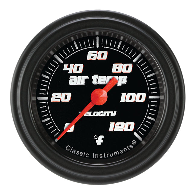 Classic Instruments Velocity Black 2-1/8" Outside Air Tempature Gauge - VS199BBLF
