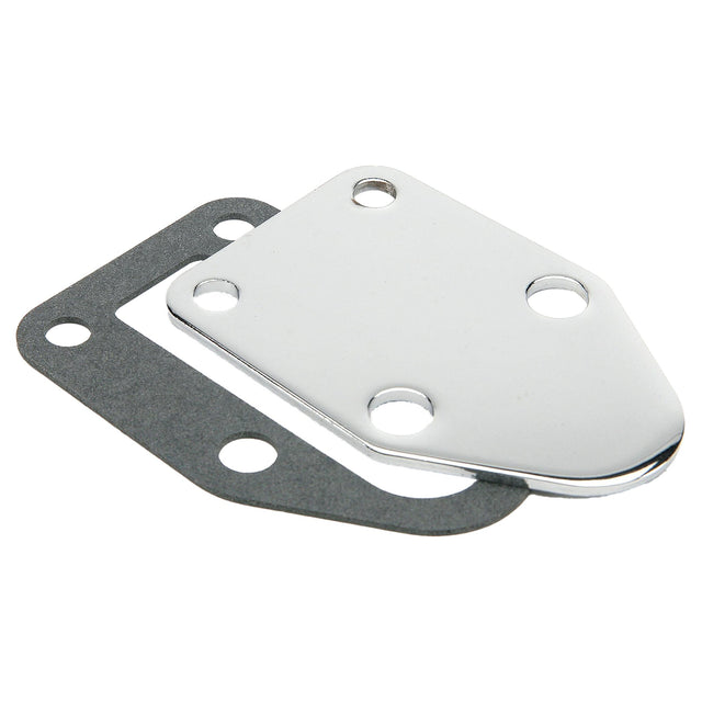Mr Gasket Fuel Pump Block Off Plate -Chrome - 1515