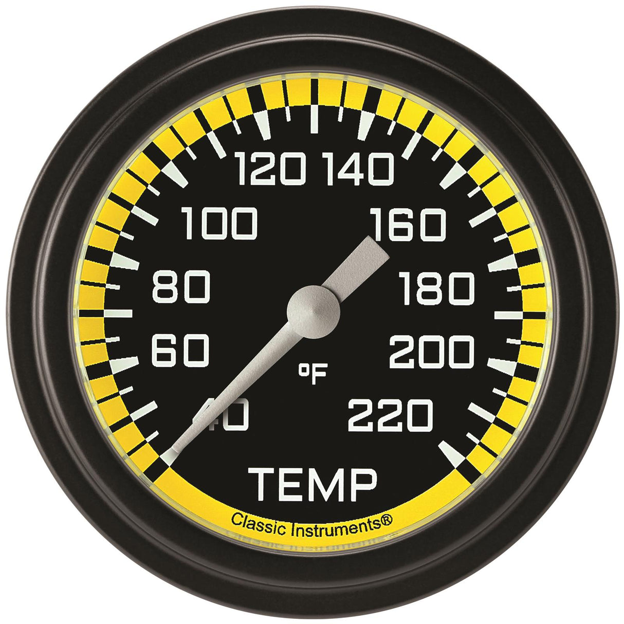 Classic Instruments Autocross Yellow 2 5/8" Stock Eliminator Temp. Gauge - AX329YBLF
