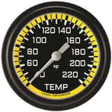 Classic Instruments Autocross Yellow 2-5/8" Stock Eliminator Temp Gauge - AX329YBLF
