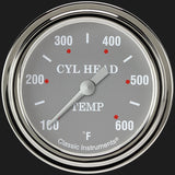 Classic Instruments Silver Gray 2 5/8" Cylinder Head Temp. Gauge - SG397SLF