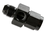 Mr Gasket - 6 AN Male-Female Fuel Pressure Gauge Adapter w/1/8'' NPT Port-Black - 400199-BL