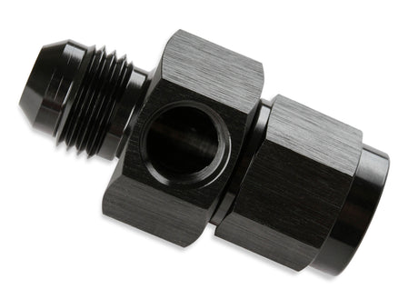 Mr Gasket - 6 AN Male-Female Fuel Pressure Gauge Adapter w/1/8'' NPT Port-Black - 400199-BL