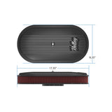 Holley 120-402 Vintage Series Oval Air Cleaner - Satin Black Machined
