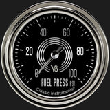Classic Instruments V8 Speedster 2 5/8" Fuel Pressure Gauge, 100 psi - V8SR346SLC