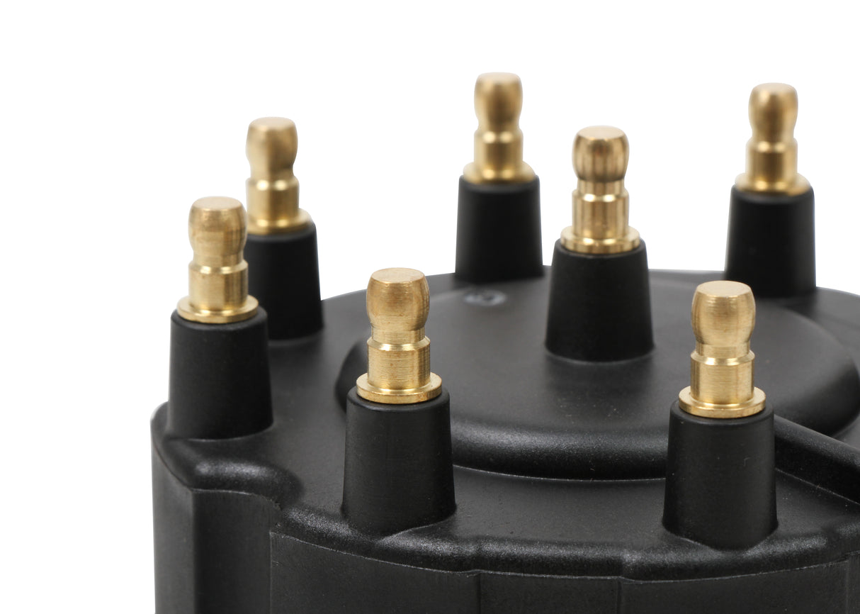 MSD Black Distributor Cap, GM HEI, Late Model, Ext Coil - 84263