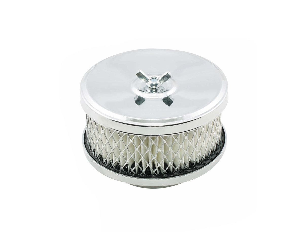 Mr Gasket Air Cleaner - Deep Dish - 4 Inch x 2 Inch - Chrome - 4354