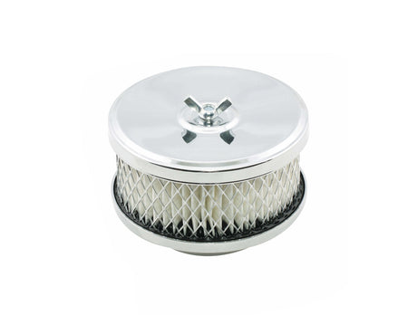 Mr Gasket Air Cleaner - Deep Dish - 4 Inch x 2 Inch - Chrome - 4354