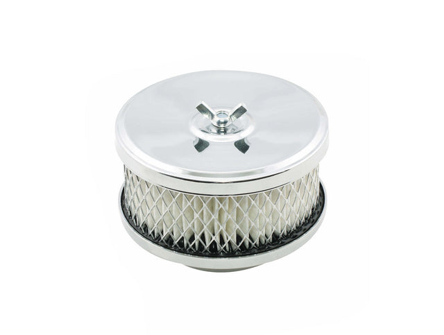 Mr Gasket Air Cleaner - Deep Dish - 4 Inch x 2 Inch - Chrome - 4354