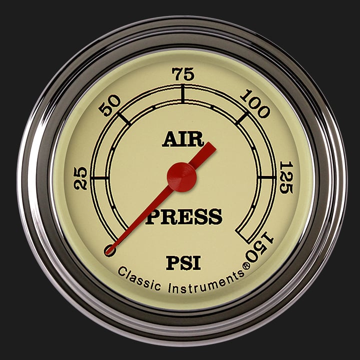 Classic Instruments Vintage 2 1/8" Air Pressure Gauge - VT118SLF