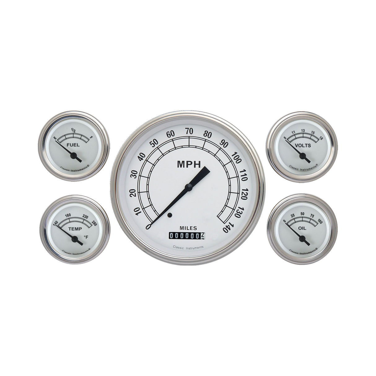 Classic Instruments CLASSIC WHITE 5IN SPEEDO, 4 - 2IN FOTV-GM - CW54SLC