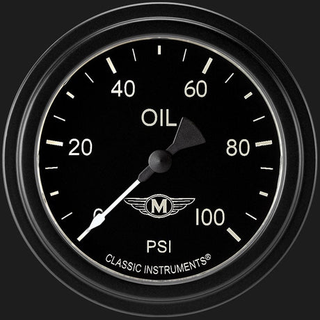 Classic Instruments Moal Bomber 2 5/8" Oil Pressure Gauge - MA381BLF