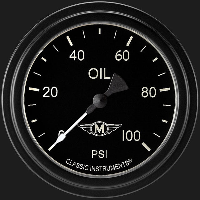 Classic Instruments Moal Bomber 2 5/8" Oil Pressure Gauge - MA381BLF