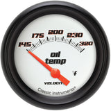 Classic Instruments Velocity White 2-5/8" Oil Temperature Gauge - VS228WBPF