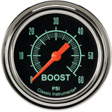 Classic Instruments G/Stock 2-5/8" Boost Gauge (60 PSI) - GS343SLF