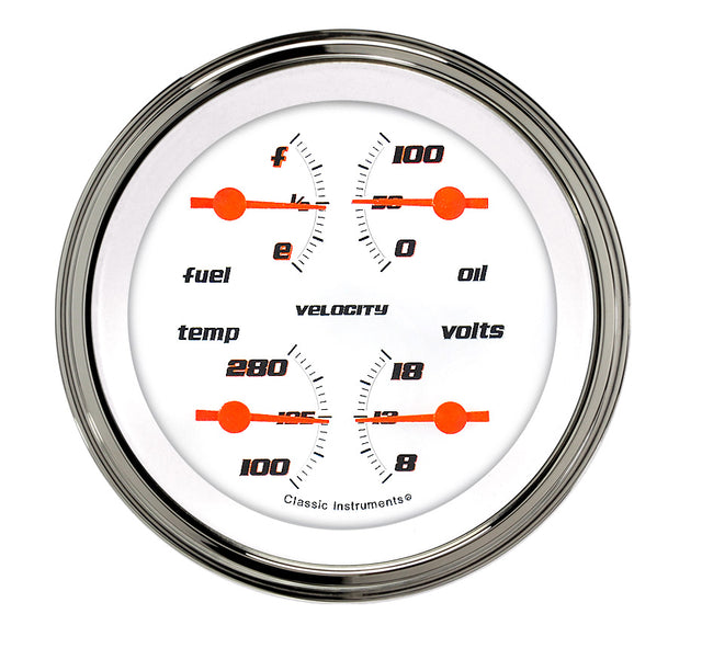 Classic Instruments VELOCITY WHITE 3IN QUAD 0-30 - VS77WSLF