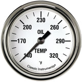 Classic Instruments White Hot 2 5/8" Oil Temperature Gauge - WH328SLF