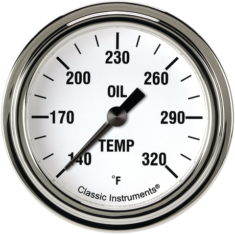 Classic Instruments White Hot 2 5/8" Oil Temperature Gauge - WH328SLF