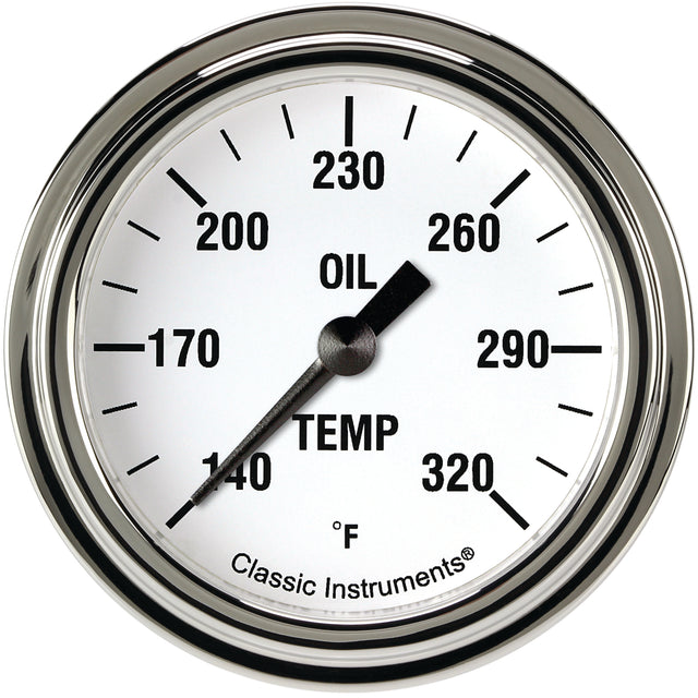 Classic Instruments White Hot 2 5/8" Oil Temperature Gauge - WH328SLF