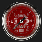 Classic Instruments V8 Red Steelie 2 1/8" Boost/Vac Gauge - V8RS141SHC