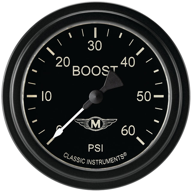 Classic Instruments Moal Bomber 2-5/8" Boost Gauge (60 PSI) - MA343BLF