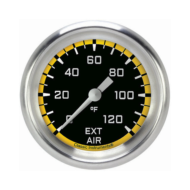 Classic Instruments Autocross Yellow 2 5/8" External Air Temp. Gauge - AX399YAPF