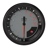 Classic Instruments AutoCross Gray 3-3/8" Tachometer Gauge - AX10GBLF