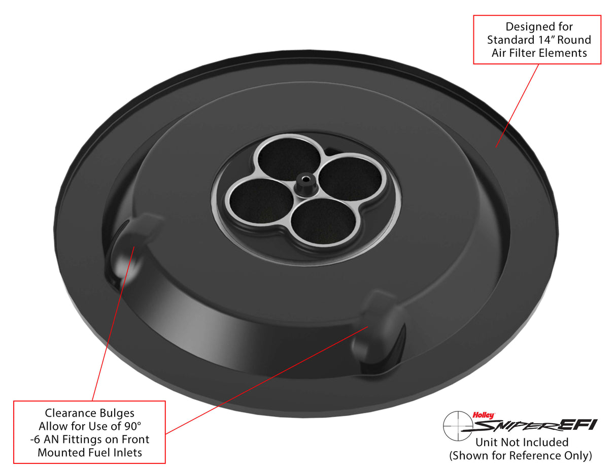 Holley 120-541 Sniper EFI Air Cleaner Assembly - 14" x 4" - Black