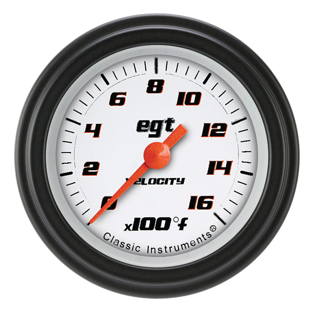 Classic Instruments Velocity White 2-1/8" Exhaust Gas Tempature Gauge - VS198WBLF